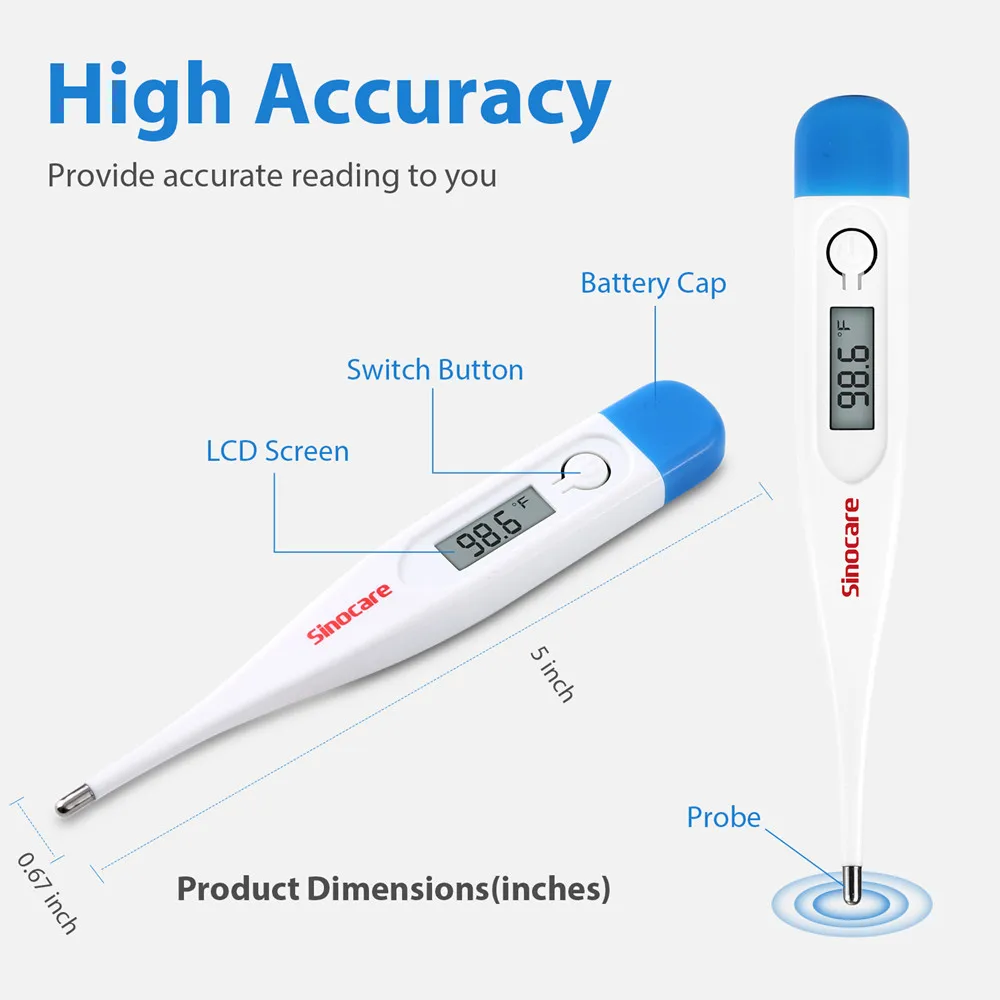 Sinocare Thermometer For Fever, Digital Basal Body Thermometer Oral