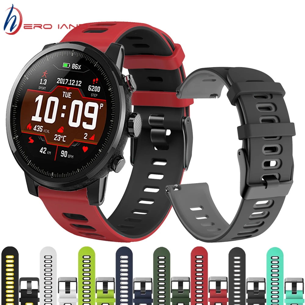 22mm Sport Bands For Huami Amazfit Stratos 2 2s 3 Silicone Wrist Strap For  Xiaomi Amazfit Gtr 47mm Gtr2 Pace Ls05 Watch Bracelet - Smart Accessories -  AliExpress