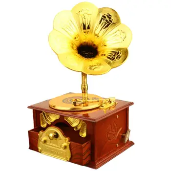 

Miniature Furniture Model Toy Home Desk Decor Mini Simulation Retro Phonograph