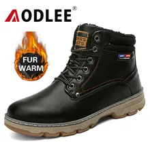 AODLEE/мужские ботинки; зимние теплые уличные ботинки с Плюшевым Мехом для спорта и отдыха; Водонепроницаемая Нескользящая удобная обувь для мужчин
