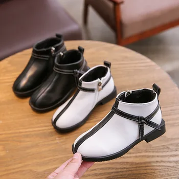 

Girls boots AFDSWG autumn and winter children Martin boots Plus velvet to keep war, princess short boots, martin boots girl