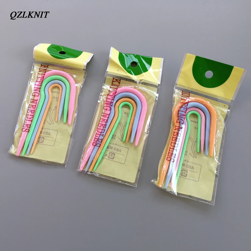 QZLKNIT 4pcs ABS plastic Twisted needle Curved Crochet Hook Knitting Needles DIY Sweater scarf pattern knitting Tool Accessories | Дом и сад