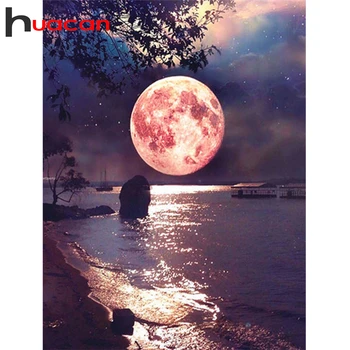 

Huacan Full Square/Round Diamond Painting Moon New Arrival 5D DIY Diamond Embroidery Mosaic Landscape Decorations Home