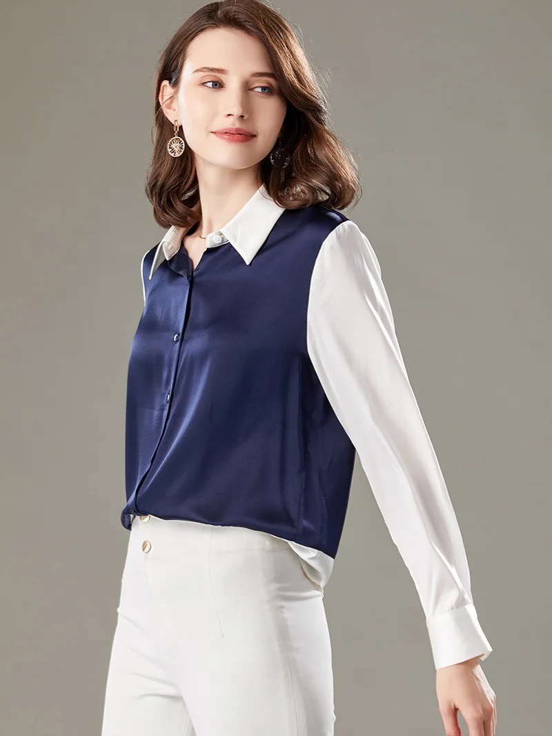 SuyaDream Women 23mm Silk Satin Long Sleeves