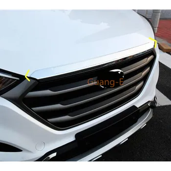 

For Hyundai Tucson 2015 2016 2017 2018 Car Detector ABS Chrome Front Engine Machine Grille Upper Hood Stick Lid Trim 1pcs