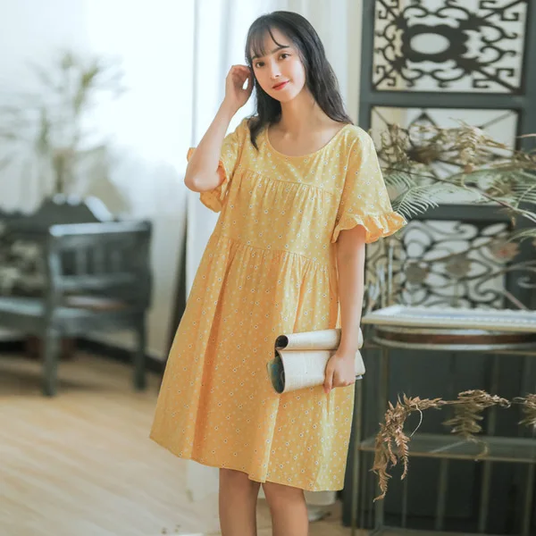 

Floral-Print Dress Women's Summer New Style Students Hipster Mid-length High-waisted Slimming Large Size Literature And Art Skir
