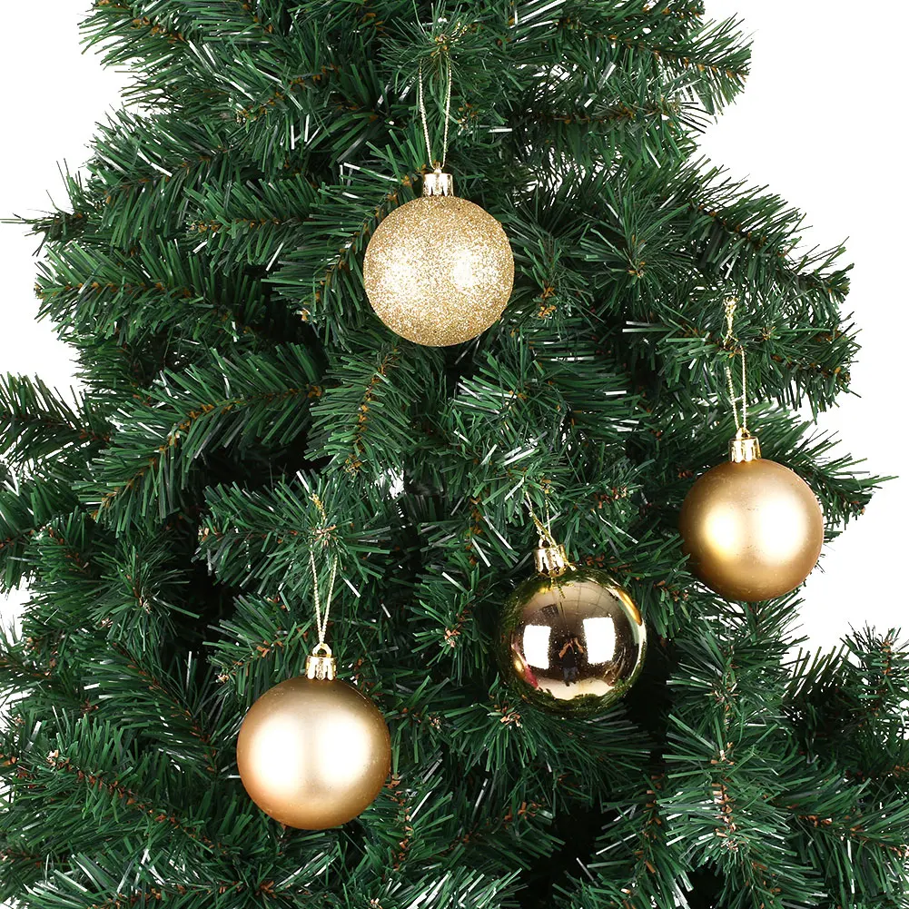 gold color 6 см 24 шт./кор. Рождественский декоративный шар дома елка декоры 6 цветов - Цвет: gold color
