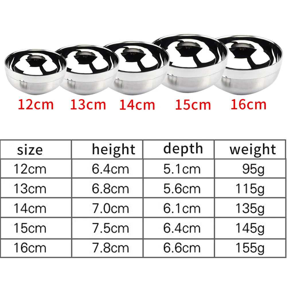 4 шт. нержавеющая сталь миска для риса многоцелевой Свернутый Край двойными стенками суп горячей изоляции кухонный пищевой контейнер мороженое закуски