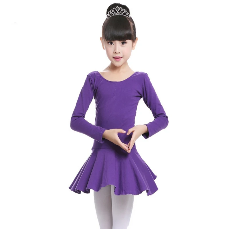 

New Girls Long Sleeve Ballet Dancer Leotard Dress Princess Gymnastics Dancing Wear Performance Dance Costumes Clothesfz