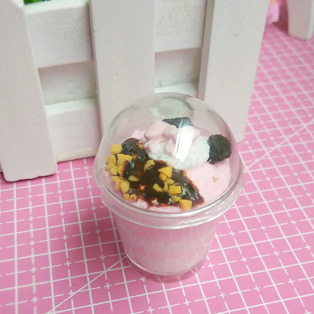 10 шт. пластиковая миниатюрная чашка DIY Boba Подвески миниатюрные Frappuccino чашки для печенья с купольной крышкой ледяные кремовые украшения DIY принадлежности