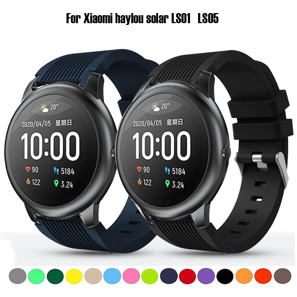Мягкий силиконовый браслет для Xiaomi haylou solar ls02 сменный ремешок смарт часов sola