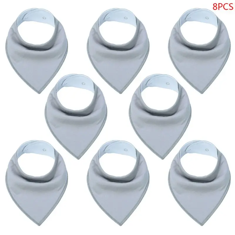 8 Pcs/set Baby Bibs Newborn Cotton Pure Color Saliva Towel Triangle Infants Teething Breastfeeding Towels - Цвет: 10