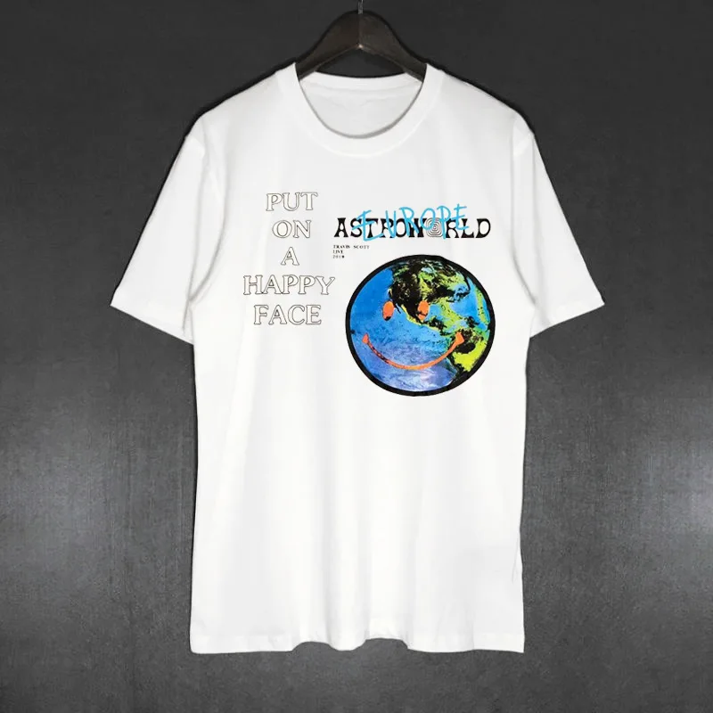 Хит, модная ASTROWORLD Футболка Мужская хип-хоп Женская TS ASTROWORLD с принтом, для любителей земли, Harajuku футболки - Цвет: 2