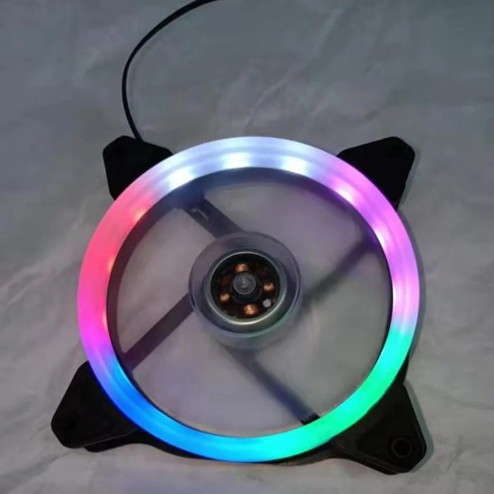 Вентилятор охлаждения компьютера светодиодный вентилятор охлаждения RGB 12 см DC 12 В бесщеточный кулер для компьютера корпус ПК процессор K3M9F