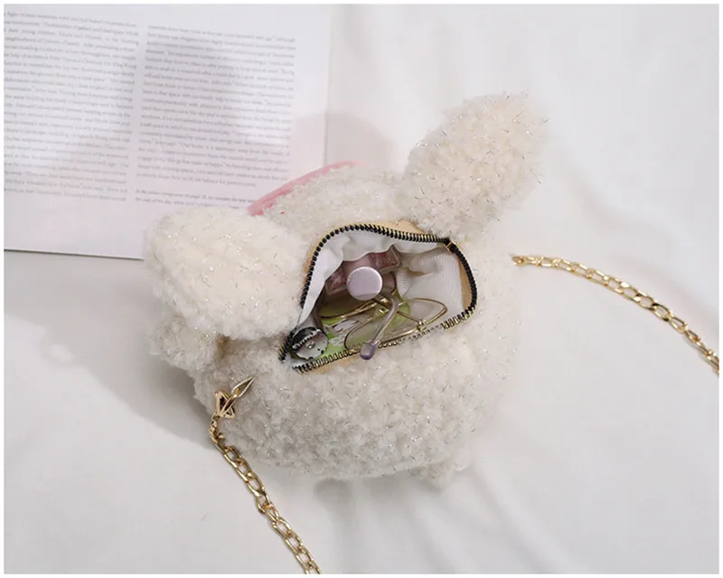 Cute Lamb Sheep Bunny Rabbit Plush Backpack Toys Crossbody Bag Shoulder Bags Soft Stuffed Animals Dolls Kids Girls Gift (13)