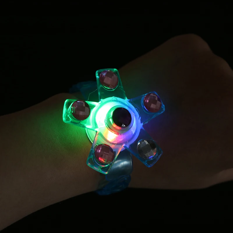 

Children's Luminous Wrist Band Manual Rotating Soft Flash Gyro Bracelet LED Cartoon Lights Glow In The Dark Toys for Kids
