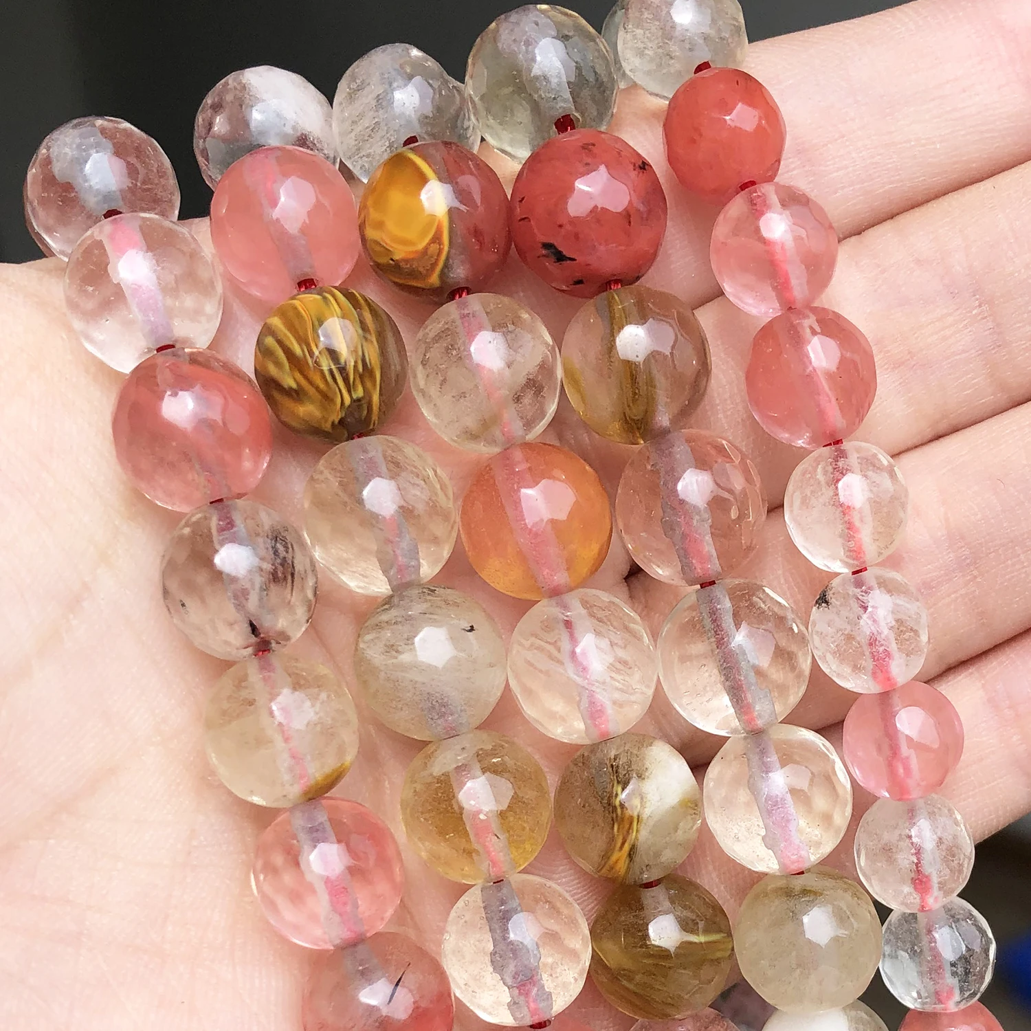 Natural Stone Red Cherry Quartz Gemstone Round Beads 15'' 4mm 6mm 8mm 10mm 