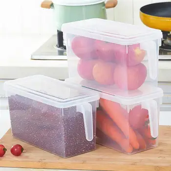 

1 Pc Storage Box Stackable Transparent PP Food Storage Box Sealed Storage Organizer for Fruits Beans