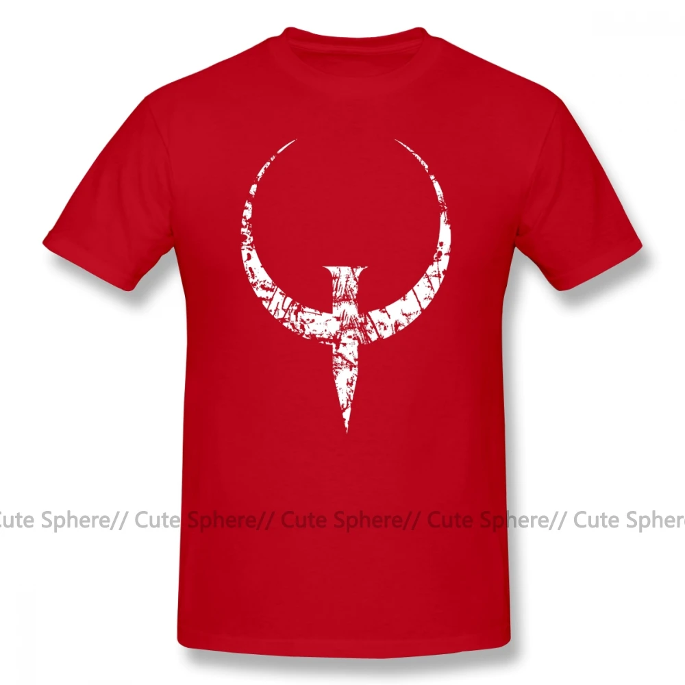 Quake футболка Quake белая футболка графическая 100 хлопковая Футболка XXX Мужская футболка с коротким рукавом Классическая Милая футболка - Цвет: Red