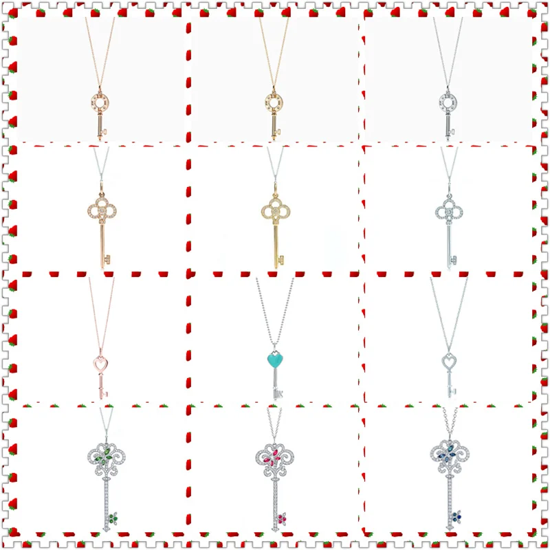 

Original 100% S925 Sterling Silver Roman Numerals Key Pendant Trendy Necklace Women Logo Luxury High-End Jewelry