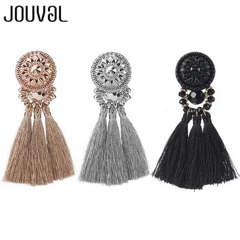 

Top Quality Tassel Earrings Female Gold/Black/Silver Color Drop Earrings For Women Bohemia Handmade Plastic Beads Brincos