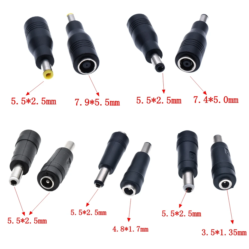 5.5mm x 2.5mm Male Plug to 5.5 x 2.5mm Male CCTV DC Power Plug Adapter Connector 