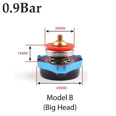 Big Head 0.9BAR 1.3Bar универсальные автомобильные запчасти автомобильный резервуар для воды давление крышка термометр охлаждающей жидкости Датчик температуры воды метр крышка радиатора для машины - Цвет: Big Head 0.9BAR