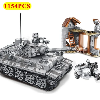 

1154 PCS New Arrival Military Tank Building Blocks Military Series Bricks For Children Best Educational Toys And Best Gift