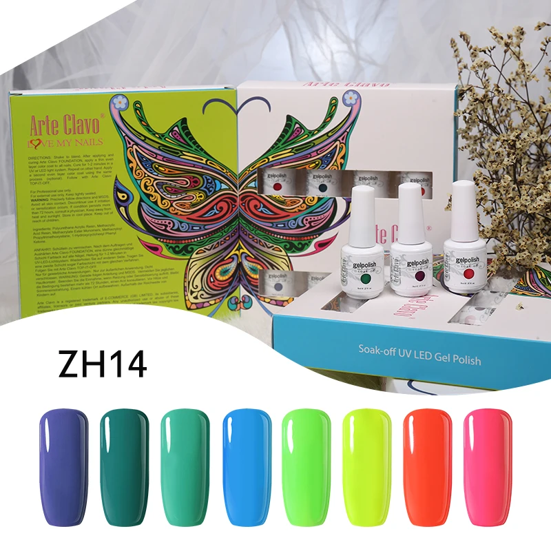 

Arte Clavo 8ML Gel Nail Polish Set 8PCS/LOT Nail Polish Kit Semi Permanent Manicure Set UV LED Nail Art Gel Varnish Gel Polish