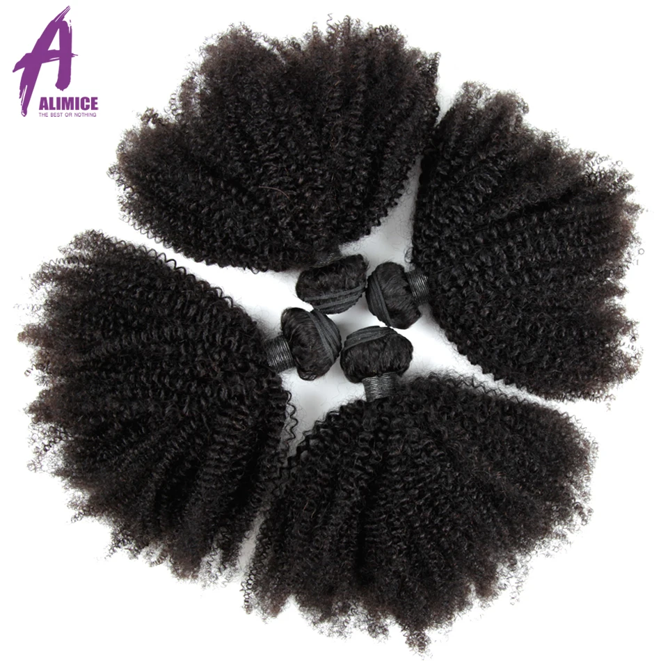  Mongolian Afro Kinky Curly Bundles 4B 4C Hair Extensions 8