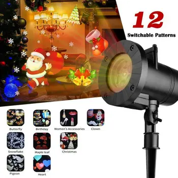 

Indoor Outdoor LED Halloween Christmas Lights Festival Party Laser Decoration Waterproof Projection Light With 12 Pattern Slide