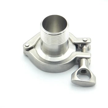 

304 Stainless Steel Sanitary Pipe Fitting Set 3/4" BSP Male Thread Ferrule + 1.5" Tri Clamp + Silicon Gasket + End Cap