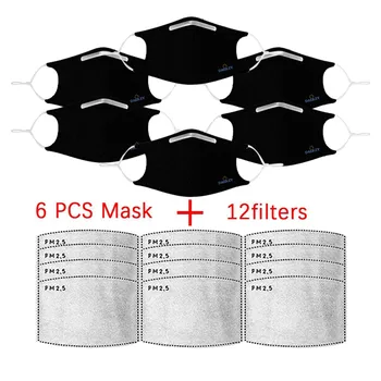 

6PC Earloop Mouth-Cover Windbreak Seamless Outdoor mascaras Cycling Riding Quick-drying Dustproof mascaras Bag Parts&Accessories