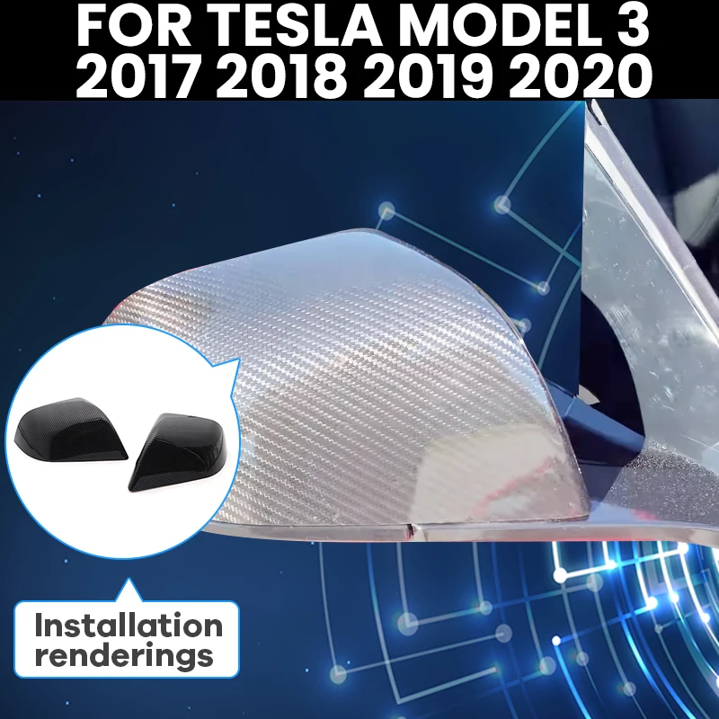 

2 шт., сменные колпачки для зеркала заднего вида Tesla Model 3 Tesla M3 2017-21