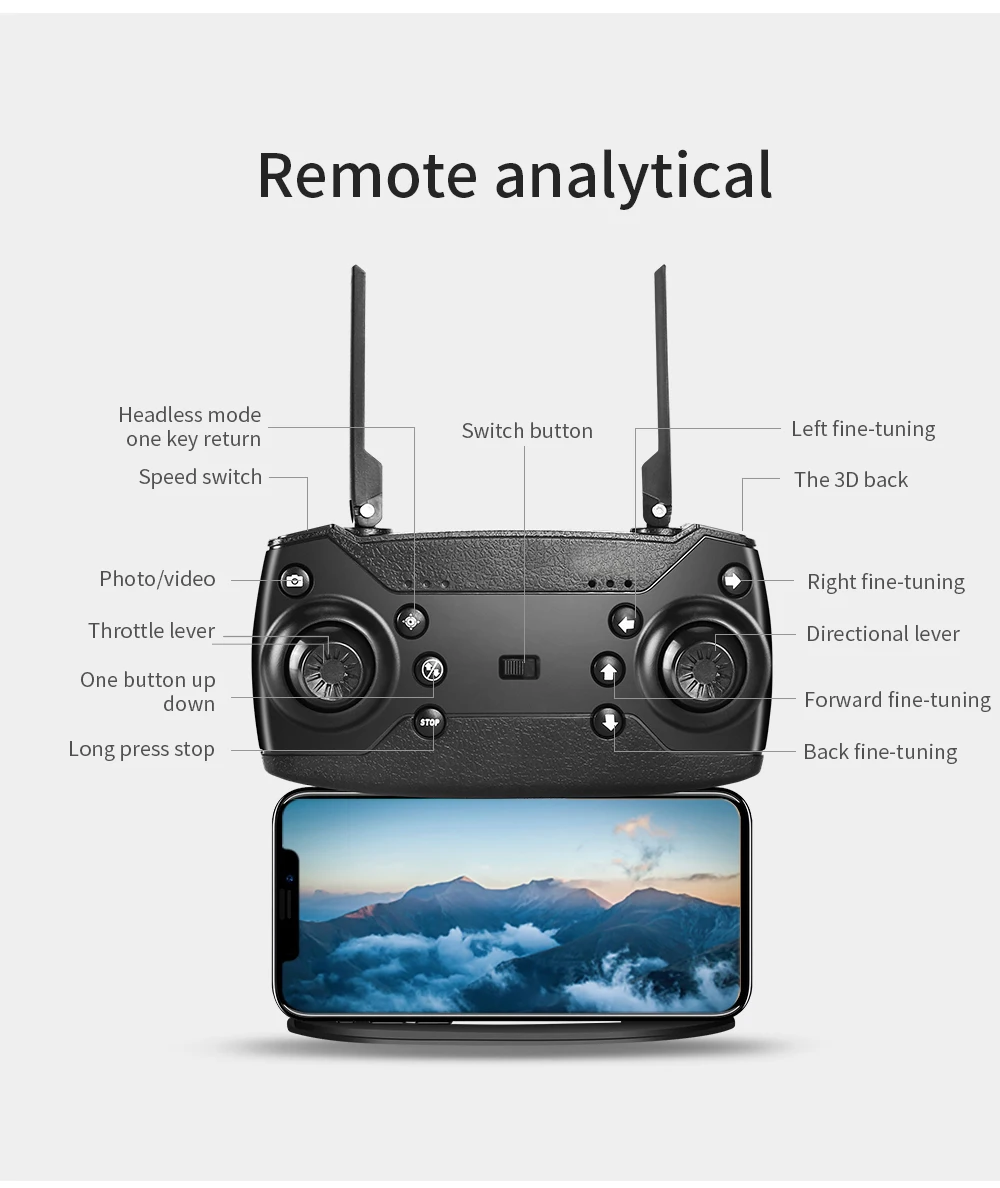 Мини Квадрокоптер E88 Pro складной с широкоугольной камерой 4K 1080P и поддержкой Wi