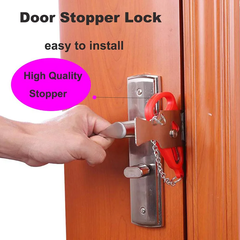 Security Personal Protection Locks 2 Pcs Travel Door Security Locks Additional Door Safety and Privacy Anti-Theft Locks for Home School Hotel Apartment Portable Door Lock