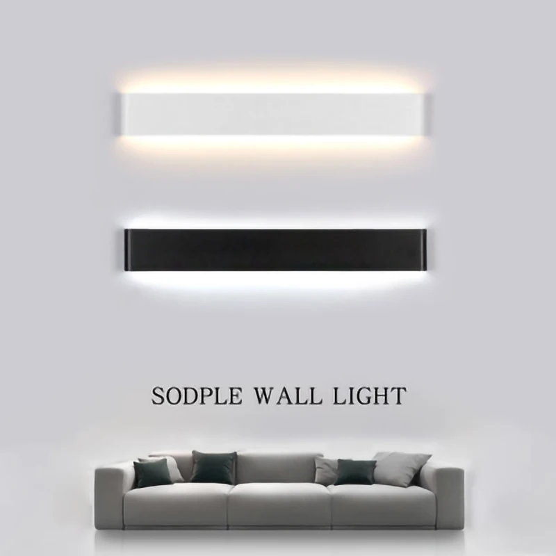 Lâmpada de Parede Simplicidade Moderna Longa Interior Criatividade Alumínio Acrílico 4w 8 14 Arandela Luz Quarto Sala Estar Escadas Corredor Led 1 Luminárias de parede
