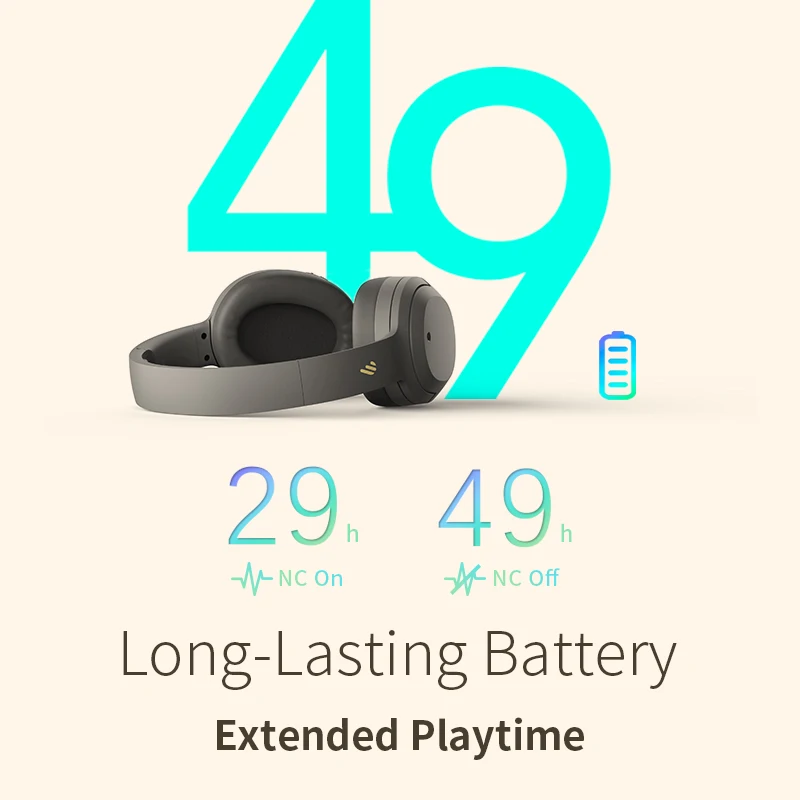 EDIFIER W820NB ANCワイヤレスヘッドホンBluetoothヘッドセット