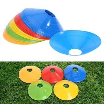 

50pcs/set Soccer Training Sign Dish Pressure Resistant Cones Marker Discs Marker Bucket PVC Sports Accessories 5*20CM