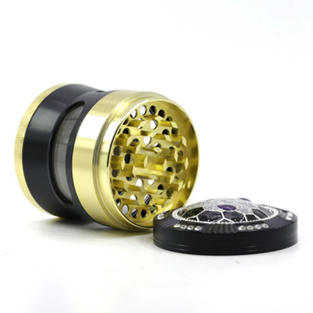 Zinc Alloy Grind Smoking Grinders Tobacco Grinder 63mm Cigarette Crush Cigarette Rolling Machine Perspective Window Smoking Acce