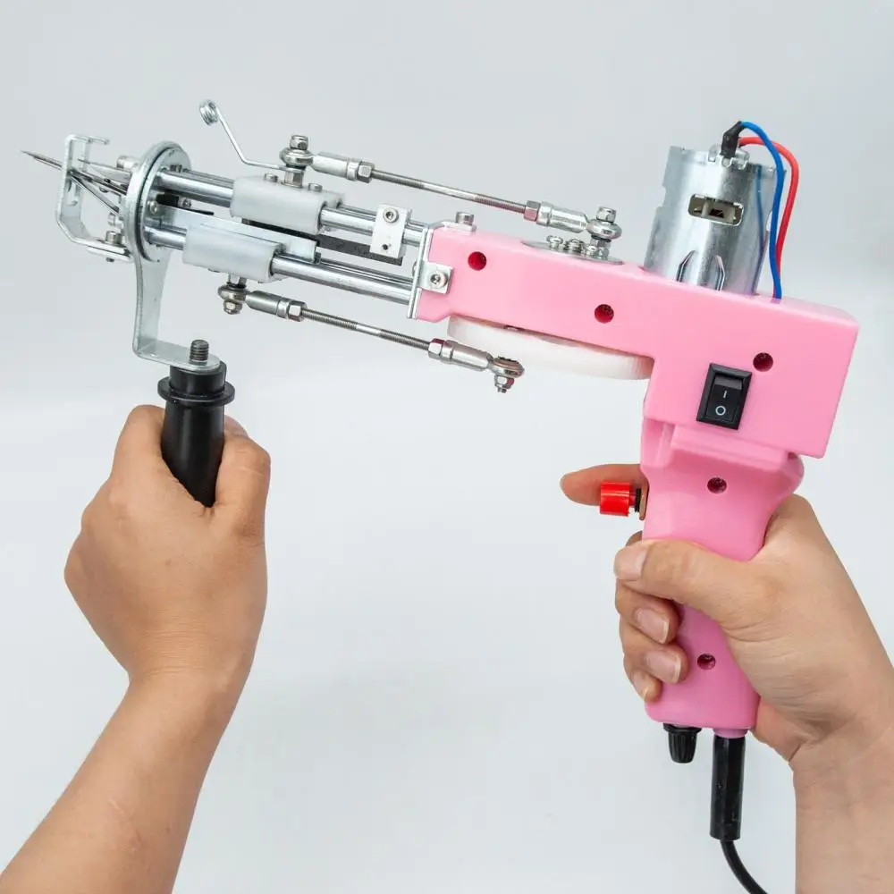 2 In 1 Tufting Nail Gun Cut Loop Pile Electric Carpet Rug Weaving Knitting Flocking Weaving Flocking Machine DIY Crochet
