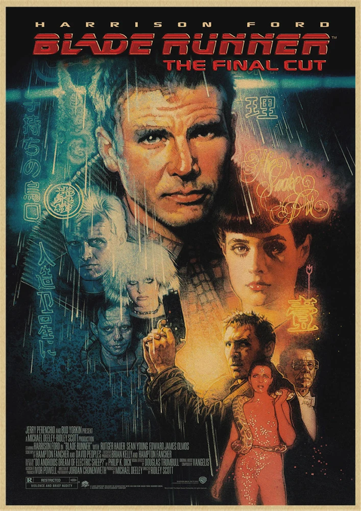 Movie Blade Runner 2049 High Quality Wall Sticker Living Room Home Decor Kraft Paper Bar Wall Sticker