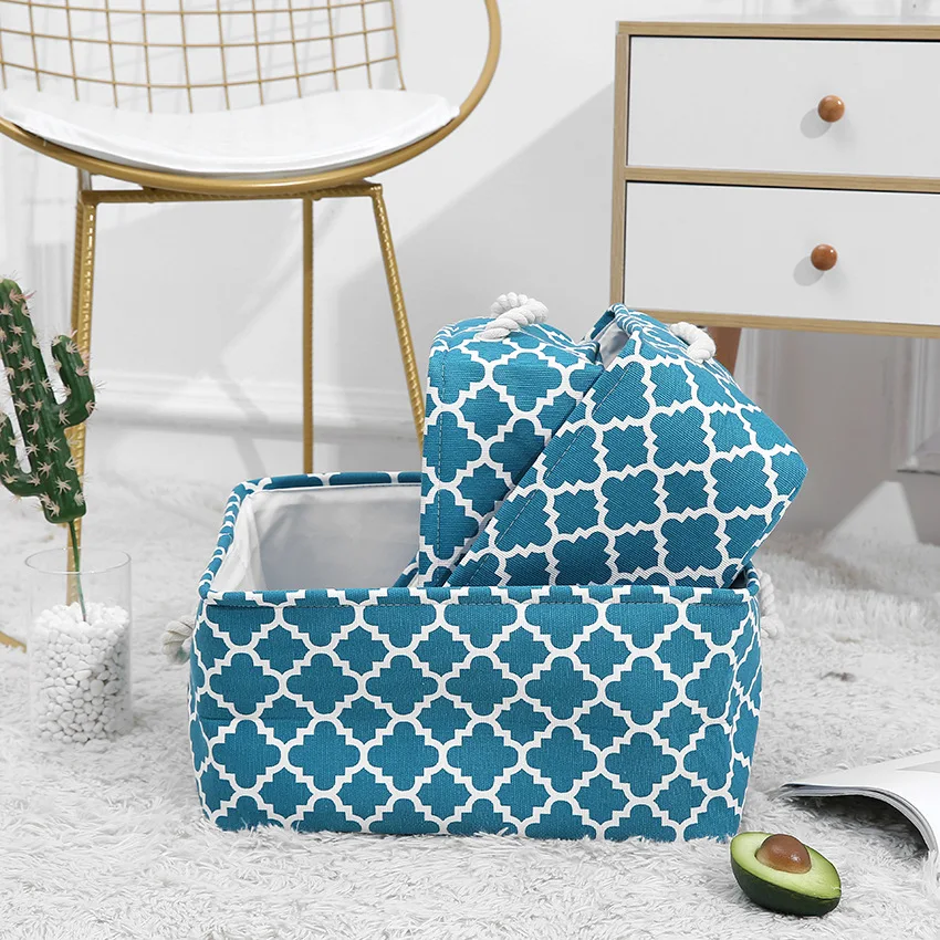 PROD 1005003113292687 Storage Basket Bins Foldable Rectangular Linen
Cotton Storage Box Cubes Containers with Handles Large Organizer For
Nursery Toys