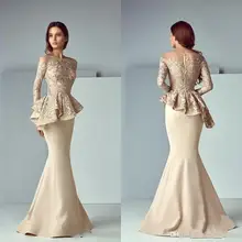 

O-neck Long-Sleeve lace chiffon custom Evening Dresses muslim dubai Mermaid Party Gowns Maxi Elegant Multi Female Robes vestidos