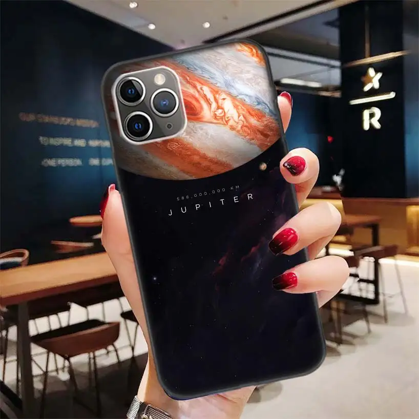 Planets Space Venus Sun Jupiter Mars Black Case for Apple iPhone 11 Pro XR 7 8 5