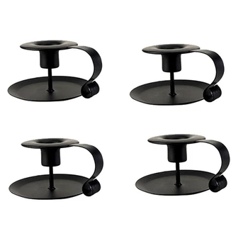 

4Pcs Anti Rust Retro Iron Candelabra Taper Candle Holder Candlestick Stand Candlelight Dinner Kitchen Home Decoration