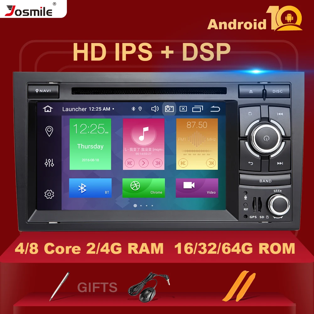 4GB 64GIPS DSP 2 Din Android 10 Car Radio GPS Car DVD Player for Audi A4 B8 S4 B6 B7 RS4 8E 8H B9Seat Exeo Navigation Multimedia