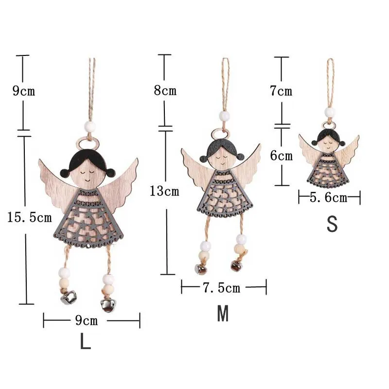 Рождественские украшения, скандинавские полуполые деревянные висячие колокольчики для рождественской елки, рождественские украшения для дома, 1 комплект