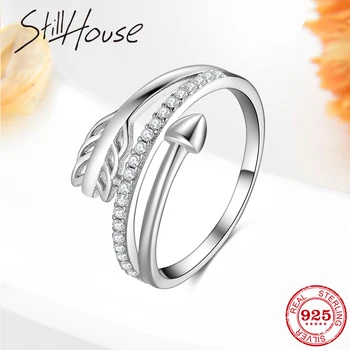 

Hot sale Genuine 925 Sterling Silver Cupid's Arrow round shape Beautiful Rings For Women Making Jewelry Gift