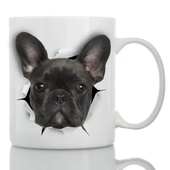 

Funny Black French Bulldog Mug Ceramic 11oz Funny Coffee birthday gifts for men Dropshpping
